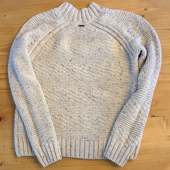 Prana Cream Textured Women's Small (generous) Nemma mockneck Sweater cozy chunky - Picture 7 of 11